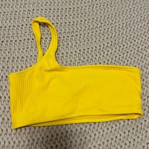 Yellow Triangl Ribbed Top